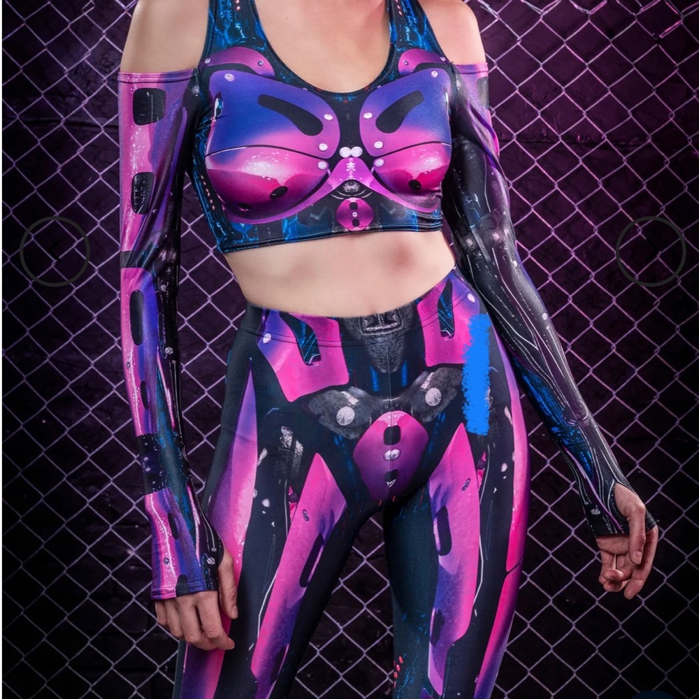 Badinka Cyberware Android Magenta long sleeve top and legging set XL